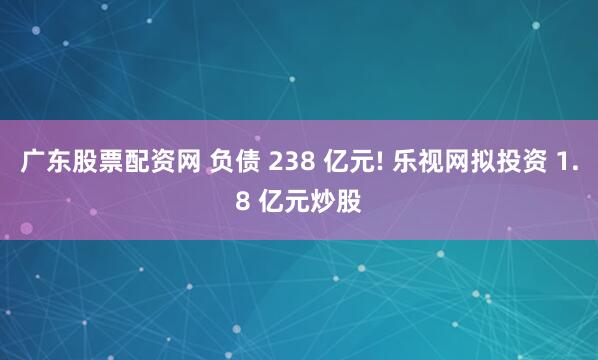 广东股票配资网 负债 238 亿元! 乐视网拟投资 1.8 亿元炒股